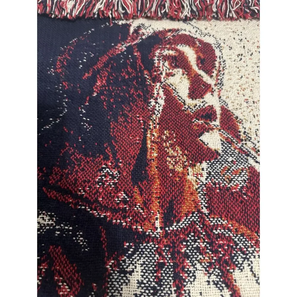 Dummer Boy Christmas Holiday Winter Tapestry Afghan Fringe Throw Blanket 63